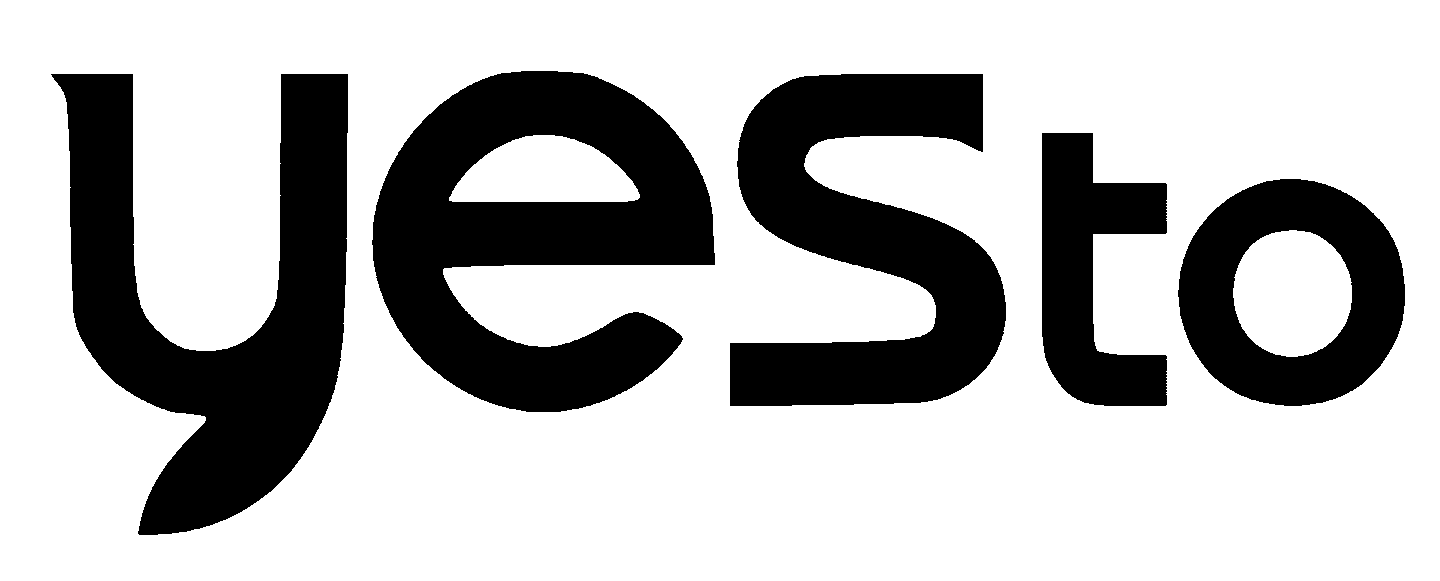 Black "Yes to" logo with modern, bold lowercase typography